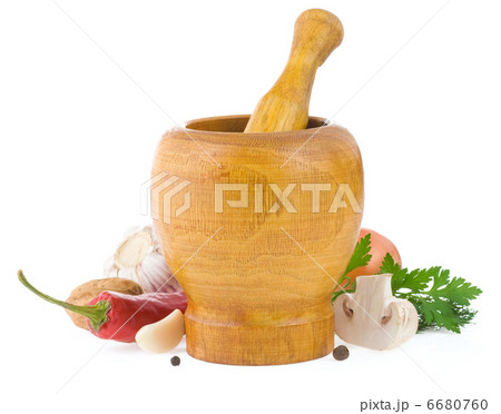 food ingredients and spices isolated on white 6680760