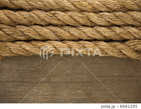 ship ropes borders on wood background 6681295