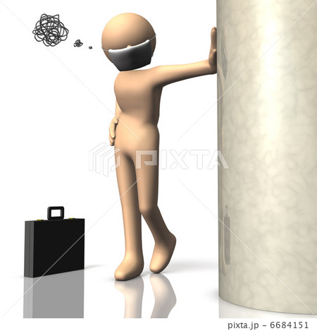 風邪でだるいビジネスマン描いた3Dレンダリング画像 6684151