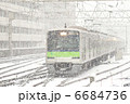 吹雪の中走る都営地下鉄 6684736