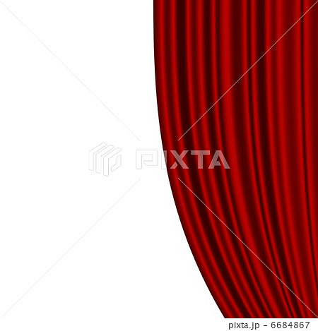赤いカーテンのイラスト素材