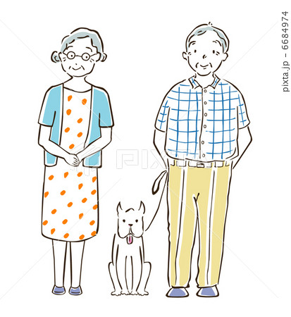 老夫婦と愛犬 6684974