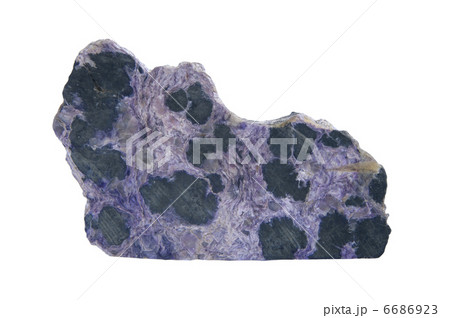 Charoite crystal on white background 6686923