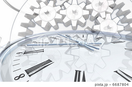 11時57分 時計と歯車のイラスト素材