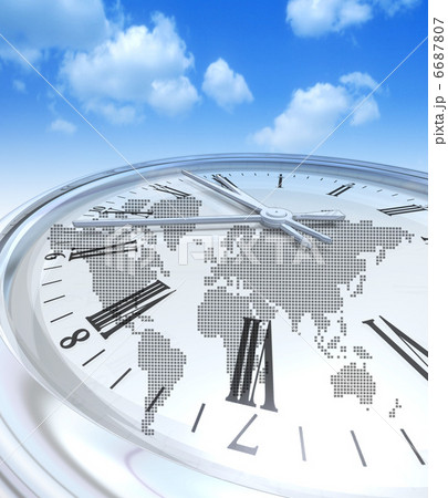 11時57分／時計と世界地図 6687807
