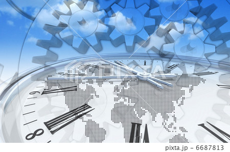 11時57分／時計と歯車と世界地図 6687813