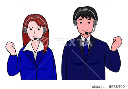 ガッツポーズをするオペレーター ガッツポーズをするオペレーター 6688400