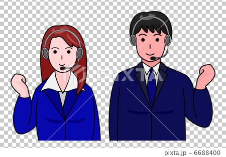 ガッツポーズをするオペレーター ガッツポーズをするオペレーター 6688400