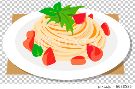 トマトパスタのイラスト素材