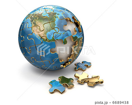 Concept of Globalization. Earth puzzle. 3d 6689438