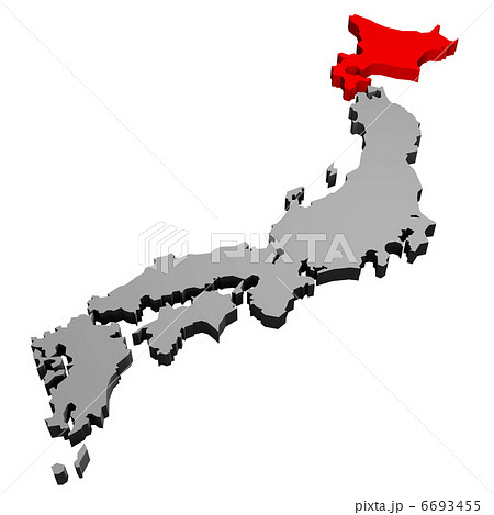 日本地図 北海道 のイラスト素材 6693455 Pixta