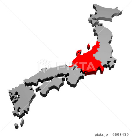 日本地図 中部 のイラスト素材 6693459 Pixta