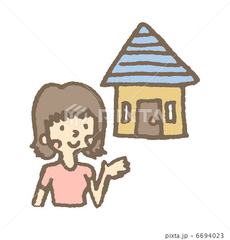 家と女性 6694023