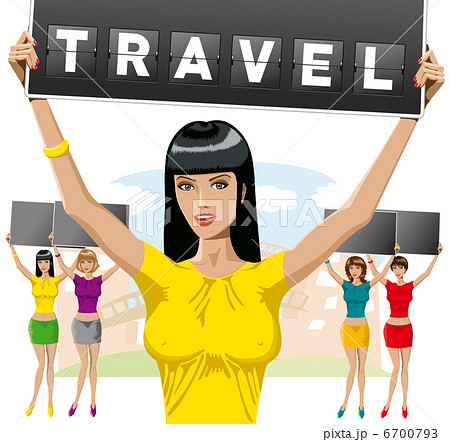 sexy woman with mechanical scoreboard letters 6700793