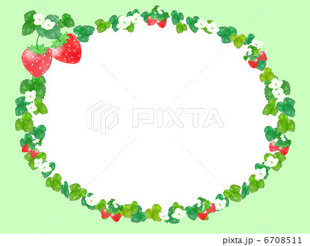苺　フルーツ　甘い　花　葉　実　デザート　春　枠　フレーム　額 6708511