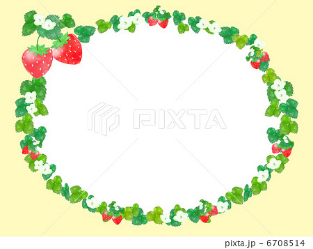 苺　フルーツ　甘い　花　葉　実　デザート　春　枠　フレーム　額 6708514