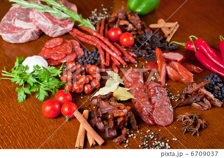 meat and sausages meat and sausages 6709037