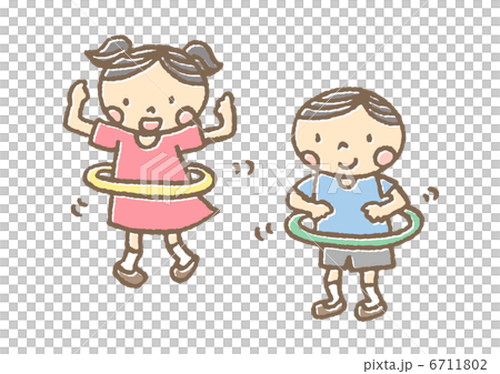 フラフープする子供たち 6711802