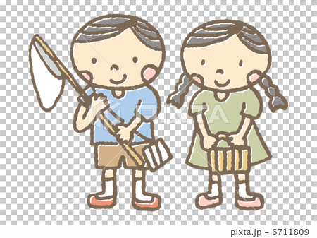 虫捕りに行く子どもたち 6711809