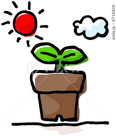 かわいい植木鉢のイラスト素材