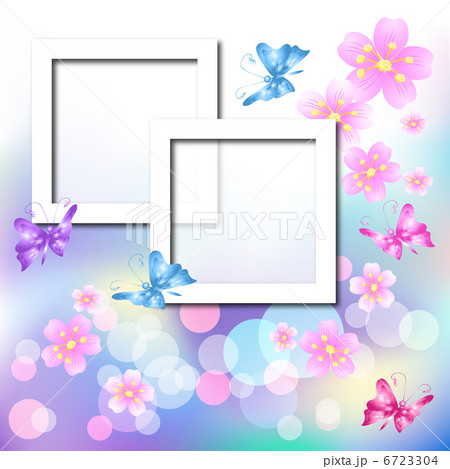 Design photo frames with flowers and butterfly Design photo frames with flowers and butterfly 6723304