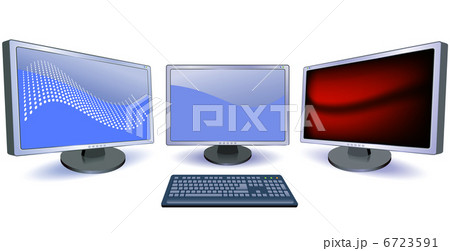 Tree monitors and keyboard Tree monitors and keyboard 6723591