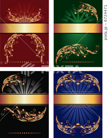 Set of backgrounds with golden ornament 6724471