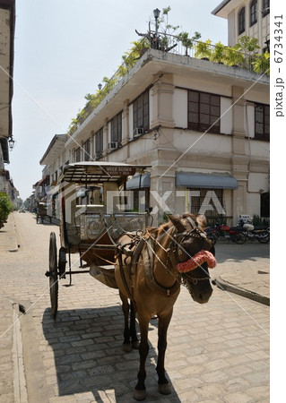 ビガンの通りと馬車（フィリピン） 6734341
