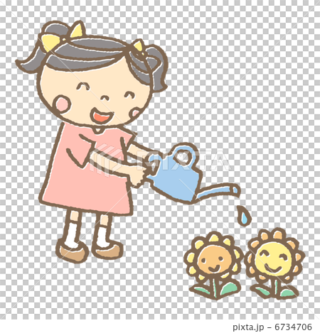 水やりする女性 6734706