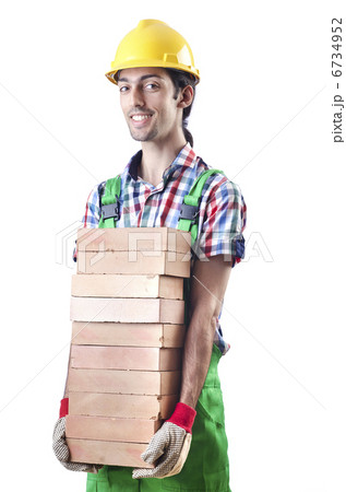 Construction worker isolated on the white 6734952