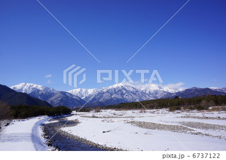 高瀬川と北アルプス 6737122