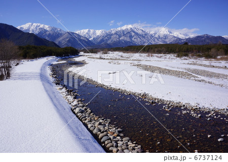 高瀬川と北アルプス 6737124