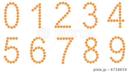 Numbers from orange slices isolated on white Numbers from orange slices isolated on white 6738659
