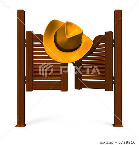 Westerndoorandhatfrontviewのイラスト素材