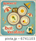 Summer Vacation Card in Vintage Style 6741103