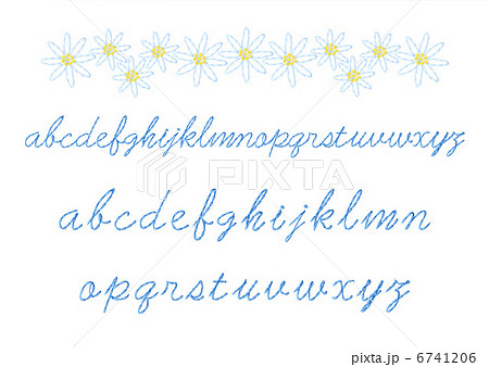 刺繍のアルファベット小文字のイラスト素材