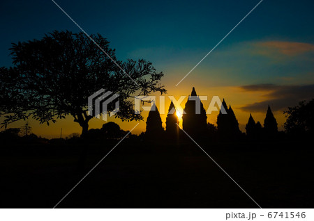 Prambanan temple at sunset, Java, Indonesia 6741546