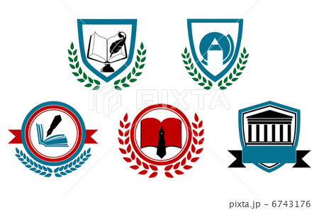 Set of abstract university or college symbols Set of abstract university or college symbols 6743176