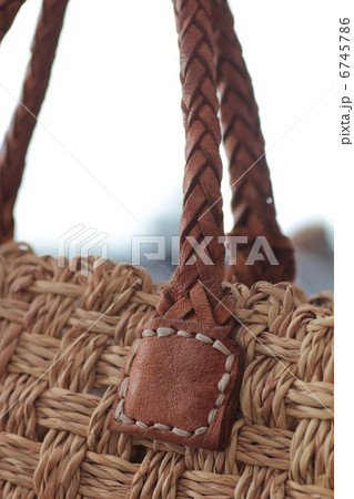 レザーの持ち手のカゴバッグ トートバッグ レザーの持ち手のカゴバッグ トートバッグ 6745786