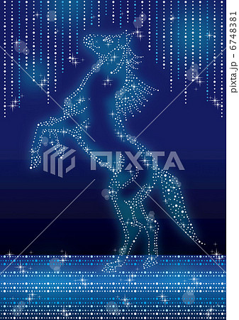 馬_イルミネーション_01 縦 6748381