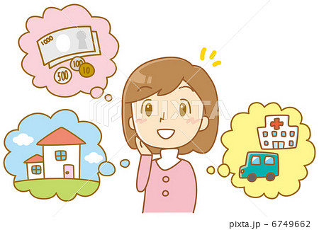 女性の生活設計のイラスト素材