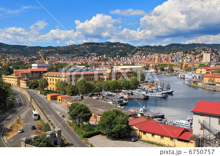 Harbor and city of La Spezia, Italy. 6750757