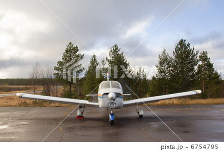 Small airplane parking - front view 6754795