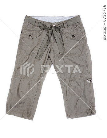 Women's summer cargo shorts isolated on white with natural shado 6755726