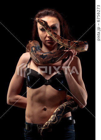 Exotic Woman with a Boa 6756273