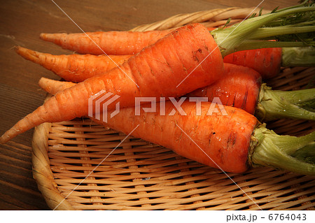 ザルに並べた人参 6764043