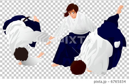 Aikido _ two people throwing 6765834