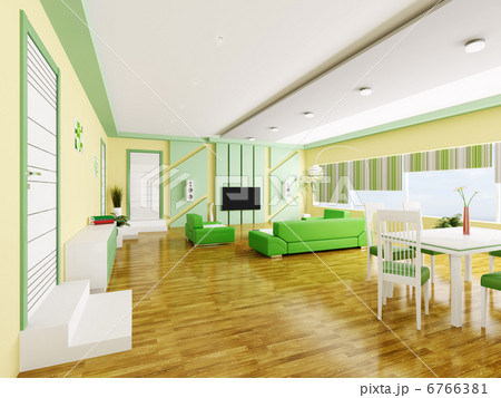 Interior of modern apartment 3d 6766381