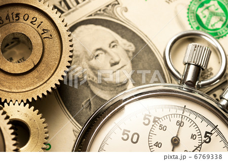 Mechanical ratchets, stopwatch and dollar 6769338