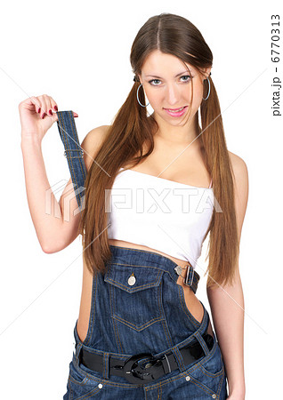 Woman in denim overalls Woman in denim overalls 6770313